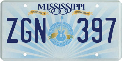 MS license plate ZGN397