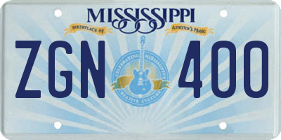 MS license plate ZGN400