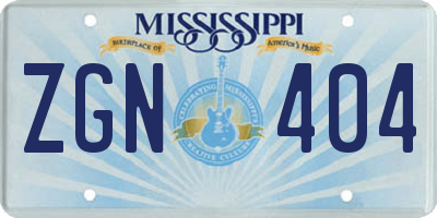MS license plate ZGN404
