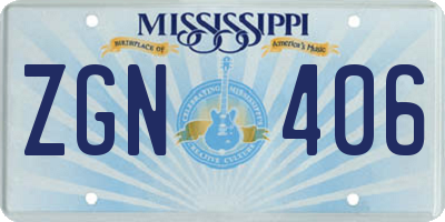 MS license plate ZGN406