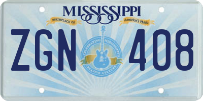 MS license plate ZGN408