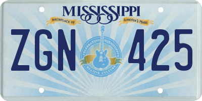 MS license plate ZGN425