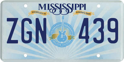 MS license plate ZGN439