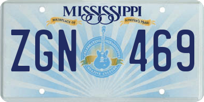 MS license plate ZGN469