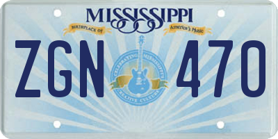 MS license plate ZGN470