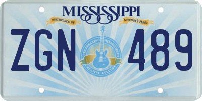 MS license plate ZGN489