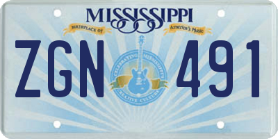 MS license plate ZGN491
