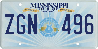 MS license plate ZGN496