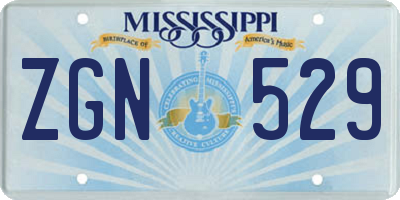 MS license plate ZGN529