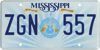 MS license plate ZGN557