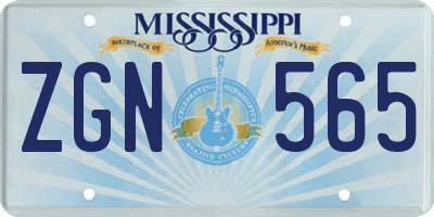 MS license plate ZGN565