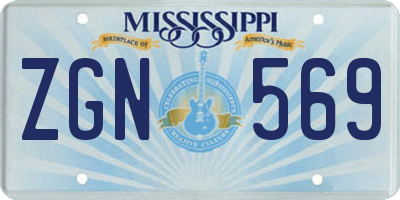 MS license plate ZGN569