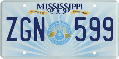 MS license plate ZGN599