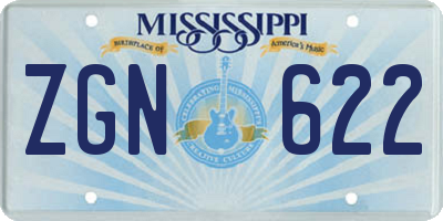 MS license plate ZGN622