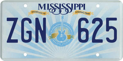MS license plate ZGN625