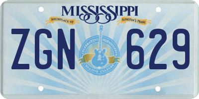 MS license plate ZGN629
