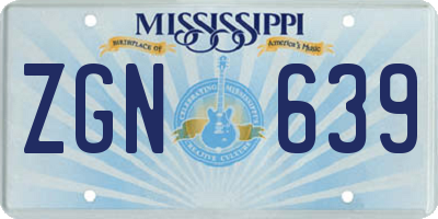 MS license plate ZGN639