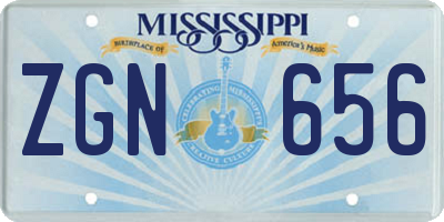 MS license plate ZGN656