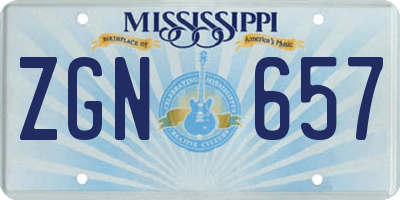 MS license plate ZGN657