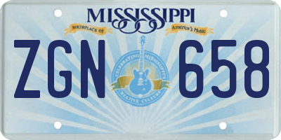 MS license plate ZGN658