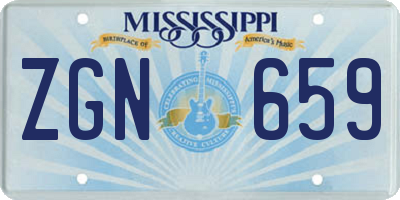 MS license plate ZGN659
