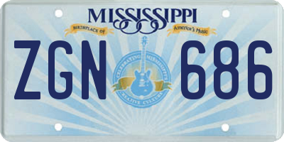 MS license plate ZGN686