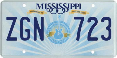 MS license plate ZGN723