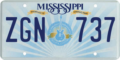 MS license plate ZGN737
