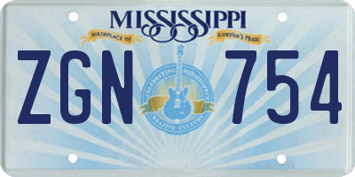 MS license plate ZGN754