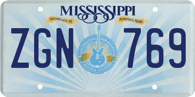 MS license plate ZGN769