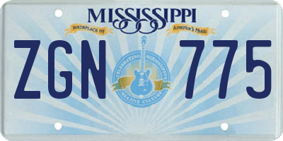MS license plate ZGN775