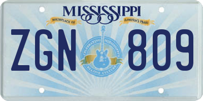 MS license plate ZGN809