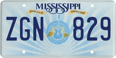 MS license plate ZGN829