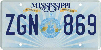 MS license plate ZGN869