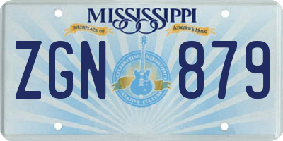 MS license plate ZGN879