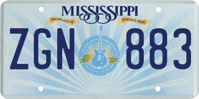 MS license plate ZGN883