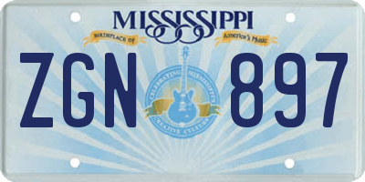 MS license plate ZGN897