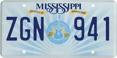 MS license plate ZGN941