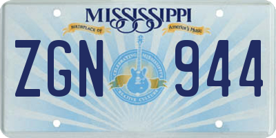 MS license plate ZGN944