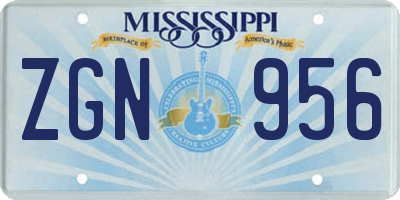MS license plate ZGN956