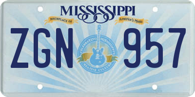MS license plate ZGN957