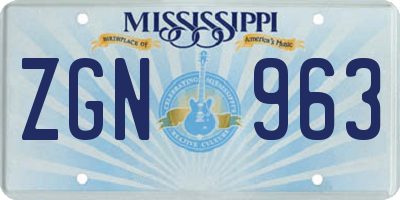 MS license plate ZGN963