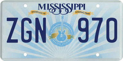 MS license plate ZGN970