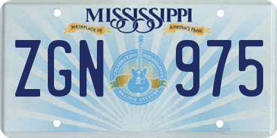 MS license plate ZGN975