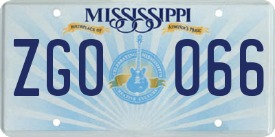 MS license plate ZGO066