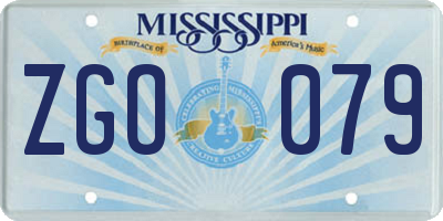 MS license plate ZGO079