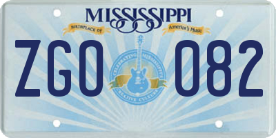 MS license plate ZGO082