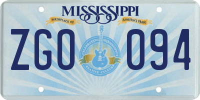MS license plate ZGO094