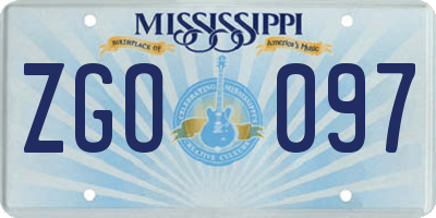 MS license plate ZGO097