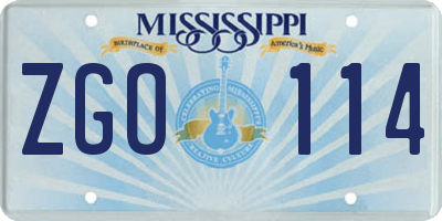 MS license plate ZGO114